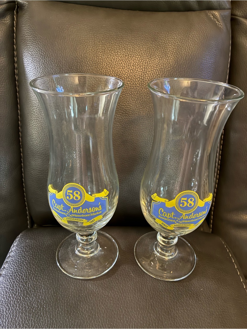 Branded Clear Hurricane Glass - Set of 2